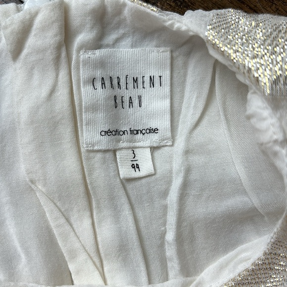 Carrement Beau Girl’s Ivory & Gold Silk Blouse - Picture 6 of 8